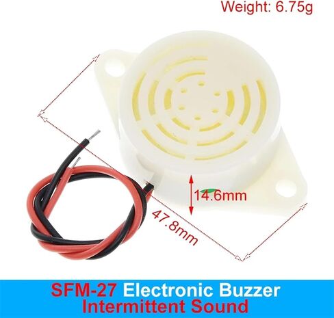2PC/Lot 95DB Alarm High-Decibel 3-24V 12V Electronic Buzzer Beep Alarm Intermittent Continuous Beep SFM-27(SFM-27II) in Saudi Arabia