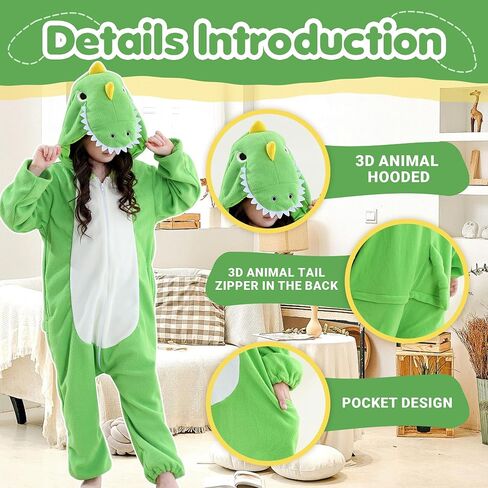 MICHLEY Unisex Halloween Animal Cosplay Costume, Zipper Hooded One Piece Pajamas for Men and Women in Saudi Arabia