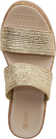 BZees Womens Resort Cork Strappy Wedge Sandal, Pink, 7 US in Saudi Arabia