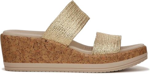 BZees Womens Resort Cork Strappy Wedge Sandal, Pink, 7 US in Saudi Arabia