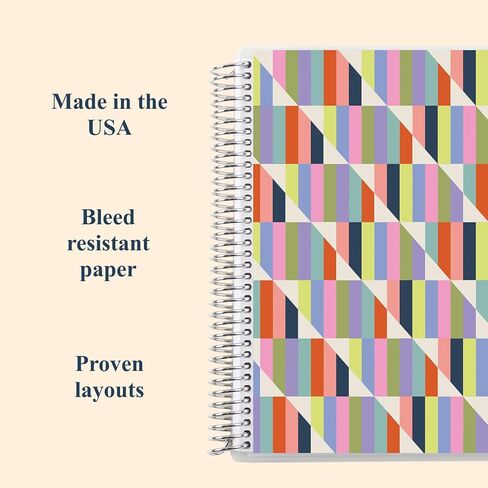 Erin Condren 8,5" X 11" Spiral Bound College Ruled Notebook - Watercolor Blooms, 160 Lined Page Note Taking & Writing Notebook, 80Lb Thick Mohawk Paper, Stickers Included in Saudi Arabia