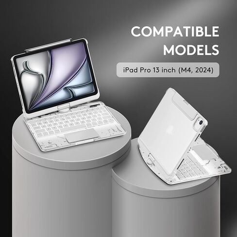 حافظة GUSGU لجهاز iPad Air M2 2024 مقاس 11 بوصة مع لوحة مفاتيح لاسلكية ولوحة تتبع وحامل دوار 360 درجة لجهاز iPad Air 5th/4th مقاس 10.9 بوصة، وحافظة iPad Pro 4/3/2/1 مقاس 11 بوصة، وiPad Air 10.9، وiPad Pro 11، أسود in Kuwait