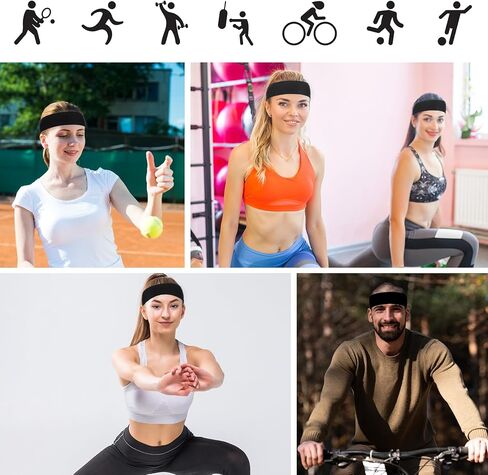 24-Pack Tie Headband for Women, Sports Tennis Headbands Karate Headband,Elastic Sweatbands Hair Bands for Basketball Running Yoga Athletic in Saudi Arabia