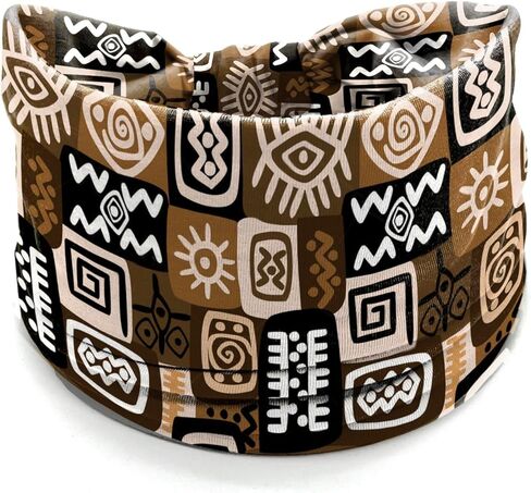 Boho Headbands for Women – 4 Pack Wide Stretchy Turban Head Wraps, Floral Tribal Print Hair Bands for Yoga, Workout, Travel, Festival Accessories in Kuwait