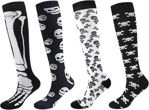 Compression Socks for Women & Men 20-30mmgh Knee High Socks for Running Nurse Travel 4-Pairs Animal Print in Saudi Arabia