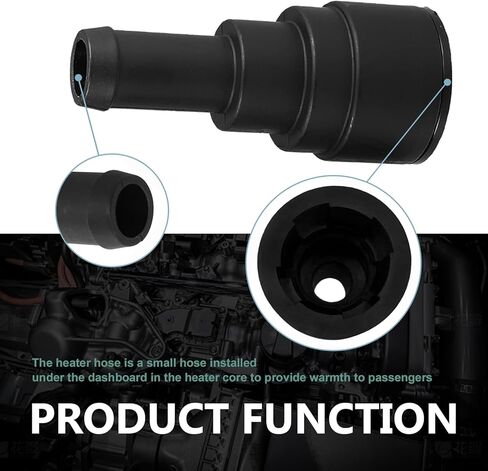 2 PCS Car Heater Coolant Hose Connector, High Temperature Leak-proof Sealing Joints, Replacement 800-409 15032062 15151873 15151875, Compatible with Buick GMC Chevrolet Ford Lincoln (Black) in Kuwait