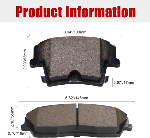 Automotive Replacement Rear Brake Pads Compatible with 2012-2014 Ford F-150 and 2015-2020 Ford F-150,Ceramic Disc Brake Pads for Car Rear Rotor,Easy to Install,No squeaking,Long-Lasting(D1602) in Saudi Arabia