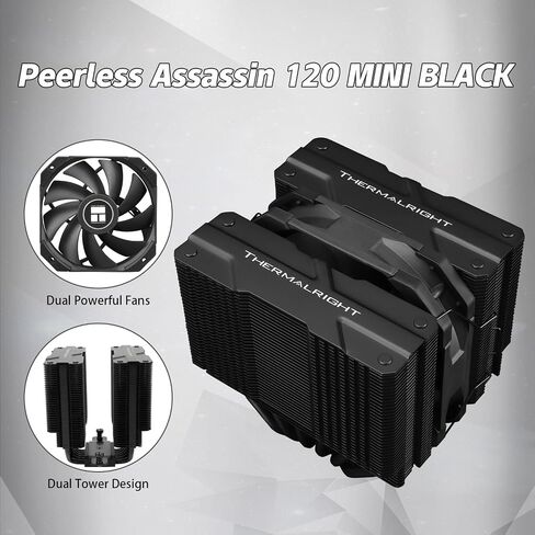 مبرد وحدة المعالجة المركزية Peerless Assassin 120 Mini White، 6 أنابيب حرارية للتبريد، تبريد أبراج مزدوجة للكمبيوتر الشخصي، تبريد وحدة المعالجة المركزية للكمبيوتر بارتفاع 135 مم لـ AMD: AM4 AM5/Intel LGA 1700/1851/1150/1151/1200/2011 in Saudi Arabia