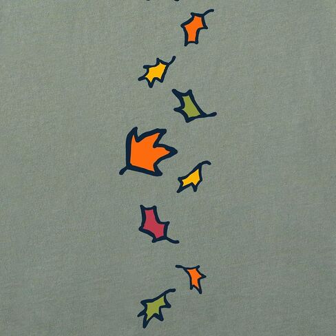 Life is Good. Women's Winnie I Love Fall Most of All Long Sleeve Crusher Tee, Moss Green in Saudi Arabia