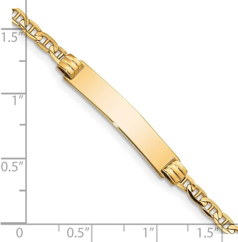 14K Yellow Gold Anchor Link ID Bracelet 6" in Saudi Arabia
