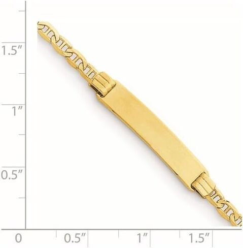14K Yellow Gold Anchor Link ID Bracelet 6" in Saudi Arabia