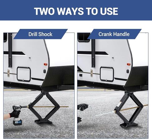 جاك مقص 7500 رطل من أجل المقطورات - 4 "إلى 24" ارتفاع قابل للتعديل ، والمستقلة وتثبيت مقبض مع مقطورات السفر ، والمعسكر ، و RVS والعجلات الخامسة in Kuwait