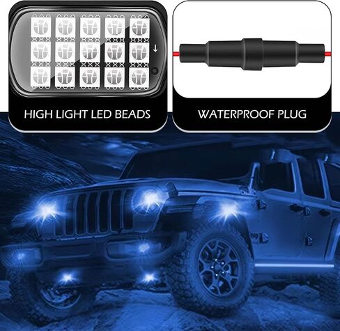 4 PCS RGB LED Rock Lights, LEDs High Brightness Waterproof Neon underglow Kit with Bluetooth App Control Flashing Music Mode, Wheel Well Light for Trucks, SUV, Golf Cart, ATV, Pickup in Saudi Arabia