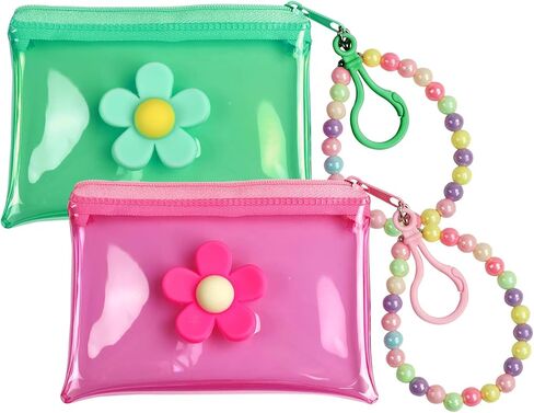 2 PCS COIN PRES CREDER CARD CARD CARD CUNT SMITLY MINI SHIPPER WALLET for Women Girls Change يحافظ in Kuwait
