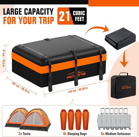 ACLONG Roof Cargo Bag Protective Mat Anti-Slip Roof Rack Pad for Car Rooftop Cargo Bag 51"x39" Car Accessories Roof Rack Accessories Fits Most Vehicles in Saudi Arabia