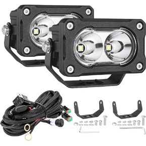 3 Inch LED Pods 40W Driving Light Bar with DT Wiring Harness Kit 2PCS Combo Beam Off Road Lights LED Cubes Fog Light Bumper Grille Backup Lights for Truck Pickup ATV UTV SUV Heavy Duty in Saudi Arabia