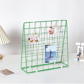 Desktop Photo Display Shelf, Sticky Note Grid Display Shelf, Double-Sided Photo Metal Frame, Suitable for Home Office Desk Photo and Picture Organizer with 20 Wooden Clips,Black in Saudi Arabia