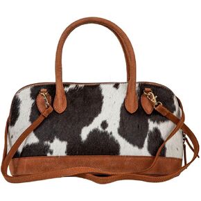 Myra Bag Western Top Handle Bag for Women, Upcycled Hairon Leather Handbag - Westward Hair - on in Kuwait