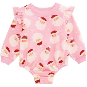 Mud Pie Kids Christmas Pink Santa Sweatshirt Bubble in Kuwait