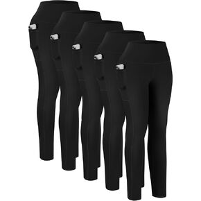 Leggings with Pockets for Women High Waisted Tummy Control Athletic Yoga Pants with Inner Pockers for Workout Running in Saudi Arabia
