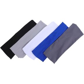 5pcs Sports Headbands Soft Elastic Wicking Hairbands for Boys Quick Dry Sweatbands for Soccer Basketball Running Versatile Use Gentle Skin Modern Sporty Design in Saudi Arabia
