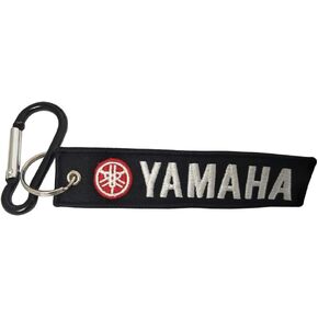 Pasdec 1x Stitching Fabric Tag Keychain with Aluminum D Shape Carabiner Black Color Clip Hook Motorcycles Bike Biker Key Chain Compatible Fit Use for Yamaha in Saudi Arabia