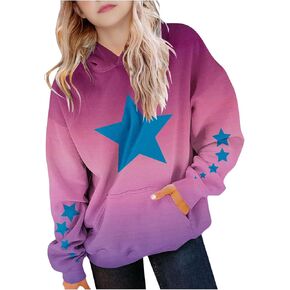 Hoodies الرسوم البيانية في سن المراهقة الفتيات الأطفال الأولاد لطيف الأكمام الطويلة بلوزات كبيرة الحجم in Kuwait
