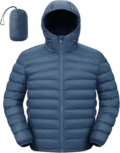 TBMPOY Men's Lightweight Packable Puffer Jackets Hooded Winter Coat Warm Water-Resistant for Travel Casual Hiking Ski in Saudi Arabia