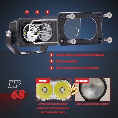 3 Inch LED Pods 40W Driving Light Bar with DT Wiring Harness Kit 2PCS Combo Beam Off Road Lights LED Cubes Fog Light Bumper Grille Backup Lights for Truck Pickup ATV UTV SUV Heavy Duty in Saudi Arabia