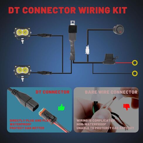 3 Inch LED Pods 40W Driving Light Bar with DT Wiring Harness Kit 2PCS Combo Beam Off Road Lights LED Cubes Fog Light Bumper Grille Backup Lights for Truck Pickup ATV UTV SUV Heavy Duty in Saudi Arabia