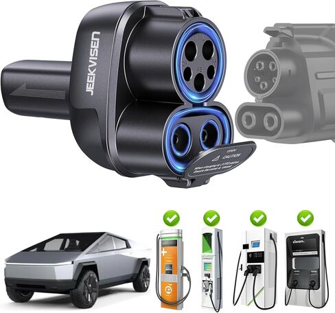 CCS & J1772 to Tesla (NACS) Adapter,250KW Fast Charging for Tesla Model 3/Y/S/X/Cybertruck, Compatible with CCS1 DC & J1772 AC Stations, Supports Level 1/2/3 Chargers in Kuwait