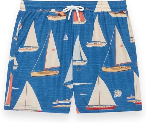 Future Planet Boys Kids (6-14) Premium Designer Azure Fast-Dry 7" Swim Trunks in Saudi Arabia