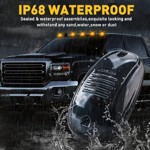 2025 Upgraded No Drill Cab Lights Solar Powered Cab Lights for Truck Vibration Sensor Solar Wireless Cab Lights for Truck Solar Power Cab Lights Durable Roof Marker Lights Cab Lights in Saudi Arabia