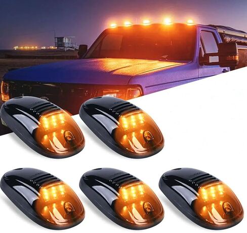 2025 Upgraded No Drill Cab Lights Solar Powered Cab Lights for Truck Vibration Sensor Solar Wireless Cab Lights for Truck Solar Power Cab Lights Durable Roof Marker Lights Cab Lights in Saudi Arabia