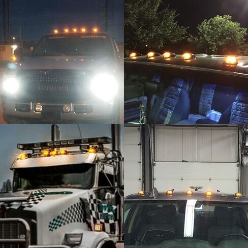 2025 Upgraded No Drill Cab Lights Solar Powered Cab Lights for Truck Vibration Sensor Solar Wireless Cab Lights for Truck Solar Power Cab Lights Durable Roof Marker Lights Cab Lights in Saudi Arabia