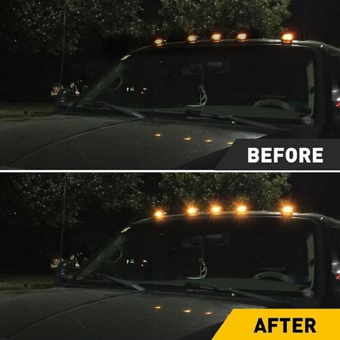 2025 Upgraded No Drill Cab Lights Solar Powered Cab Lights for Truck Vibration Sensor Solar Wireless Cab Lights for Truck Solar Power Cab Lights Durable Roof Marker Lights Cab Lights in Saudi Arabia