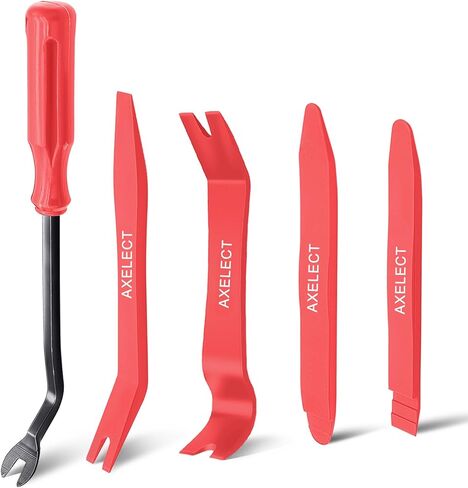 AXELECT 5 Pack Auto Trim Removal Tool Kit, Car Panel Door Window Tools Kit,Auto Clip Fastener Remover Pry Tool Set(Red) in Kuwait