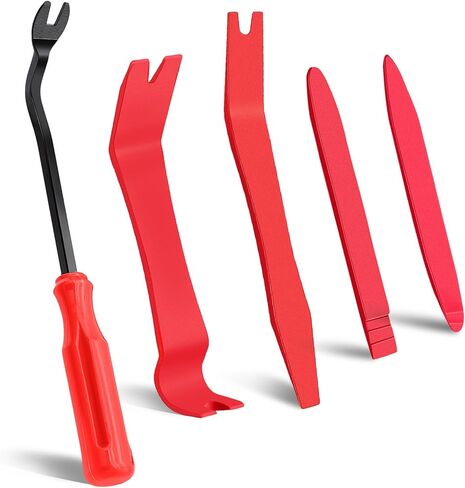 AXELECT 5 Pack Auto Trim Removal Tool Kit, Car Panel Door Window Tools Kit,Auto Clip Fastener Remover Pry Tool Set(Red) in Kuwait