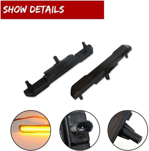 4X Smoked Front&Rear Amber Side Marker Lights Black ABS Housing Bulbs for GMC for Sierra 2500HD/3500HD AT4/Denali/SLE/SLT 2020-2022 & Base 2020-2021 Plug&Play-Bulb Shape Code Smooth in Saudi Arabia