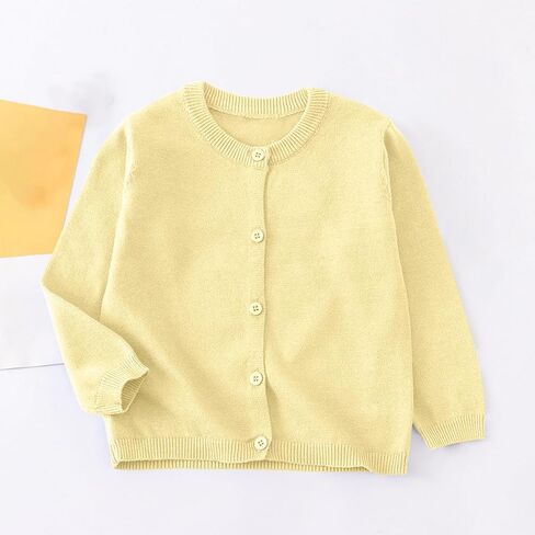 Girls Cardigan Sweaters Open Front Knit Kids Button Up Long Sleeve Fall Winter Uniform Clothes in Saudi Arabia