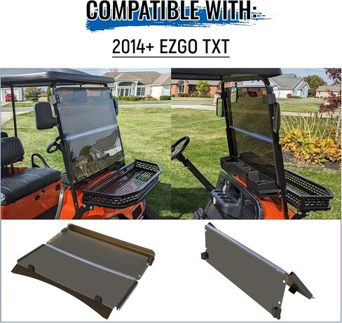 HECASA Tinted Windshield Compatible with 2014+ EZGO TXT Golf Cart Impact Resistant Front Folding Golf Cart Windscreen in Saudi Arabia