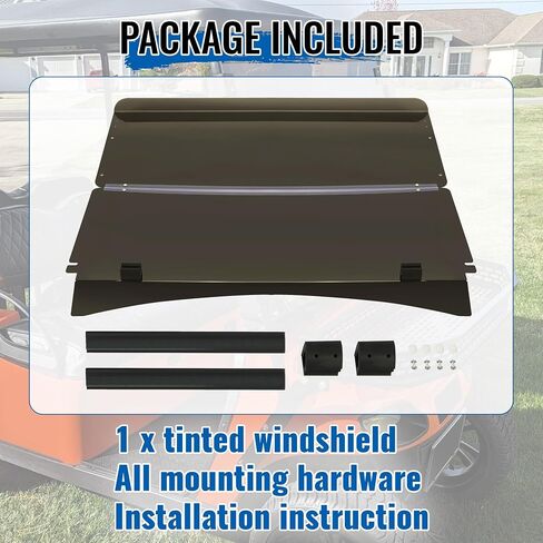 HECASA Tinted Windshield Compatible with 2014+ EZGO TXT Golf Cart Impact Resistant Front Folding Golf Cart Windscreen in Saudi Arabia