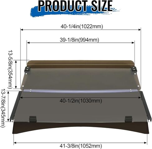 HECASA Tinted Windshield Compatible with 2014+ EZGO TXT Golf Cart Impact Resistant Front Folding Golf Cart Windscreen in Saudi Arabia