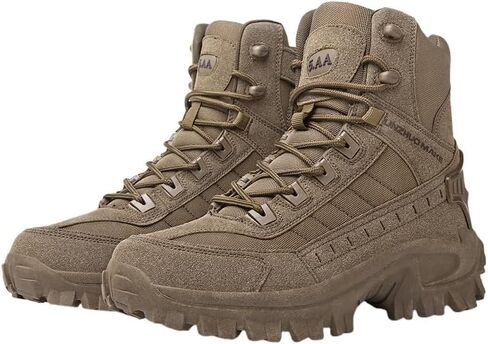 Fashionable large-size men's high-top outdoor shoes with anti-slip and wear-resistant soles. Suitable for hiking, trekking and traveling. in Saudi Arabia
