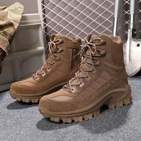 Fashionable large-size men's high-top outdoor shoes with anti-slip and wear-resistant soles. Suitable for hiking, trekking and traveling. in Saudi Arabia