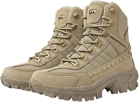 Fashionable large-size men's high-top outdoor shoes with anti-slip and wear-resistant soles. Suitable for hiking, trekking and traveling. in Saudi Arabia