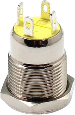 مفتاح زر الدفع المعدني 12 مم ، مصابيح LED ، النحاس المطلي بالنيكل ، 12VDC ، 2-4 تصميم دبوس ، البناء المضاد للخلايا (الإغلاق الأزرق) in Kuwait