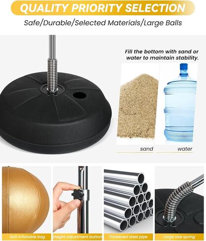 Fitness Reflex Bag, Speed Ball Stand Punching Bag with Gloves, Boxing Bag for Adults and Teens, Great for Gifts MMA Training(Black Gold) in Saudi Arabia