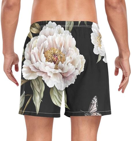 Mens Short Swim Trunks Mens Lined Running Shorts with Pockets Beachwear Quick Dry Elastic in Saudi Arabia