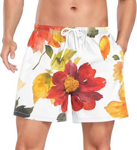 Men's Swim Trunks Men's Lined Workout Running Shorts with Compression Liner Beachwear Quick Dry Elastic in Saudi Arabia